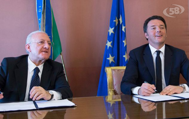 Renzi con De Luca, patto per la Campania: 10 miliardi di euro