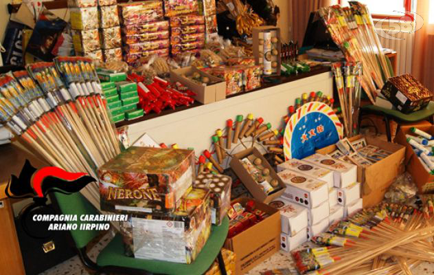 Ariano, sequestrati 200 kg di fuochi pirotecnici. Denunciato titolare di un negozio