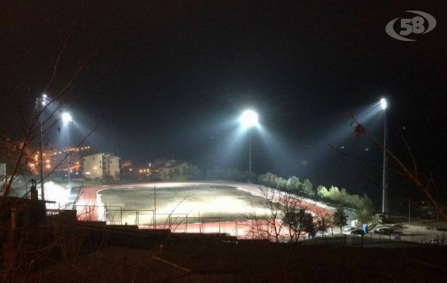 Ariano, quasi ultimati i lavori allo Stadio Cannelle. E dopo anni di buio, torna la luce