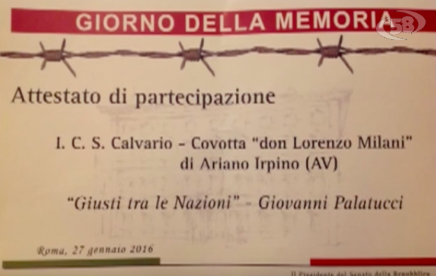 Shoah, ad Ariano il ricordo dell'Olocausto. Alunni della Covotta premiati al Senato