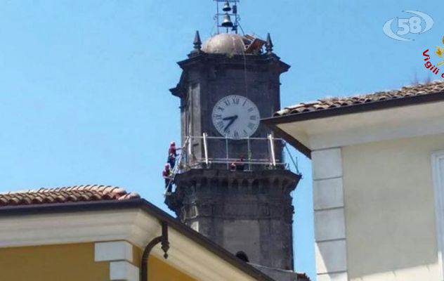 Manutenzione Torre dell'Orologio, concluso l'intervento dei Vigili del Fuoco