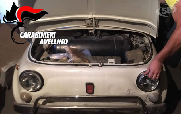 Cinquecento piena di droga: trafficante arrestato