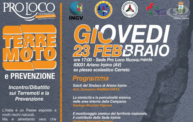 Terremoti e prevenzione, dibattito ad Ariano