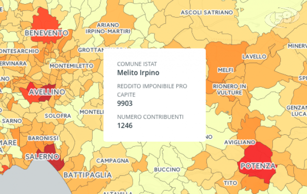 Melito Irpino è il paese con il reddito pro capite più basso 