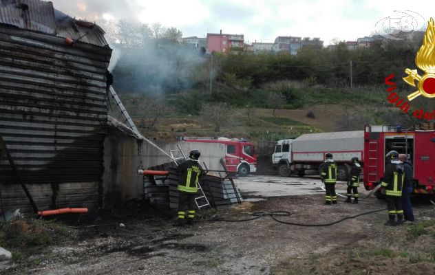 Ariano, capannone in fiamme in località Carpiniello /VIDEO