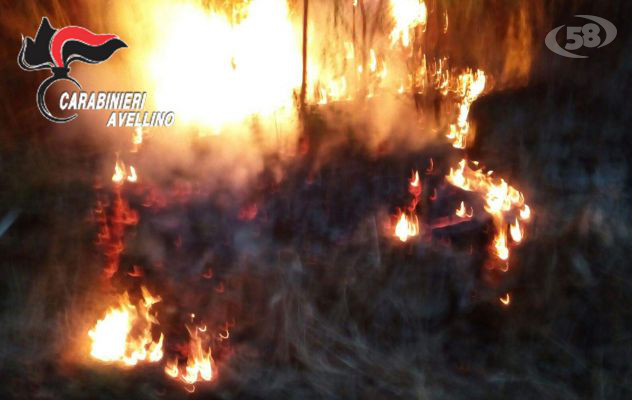 Beccato mentre appicca un incendio/VIDEO. In manette