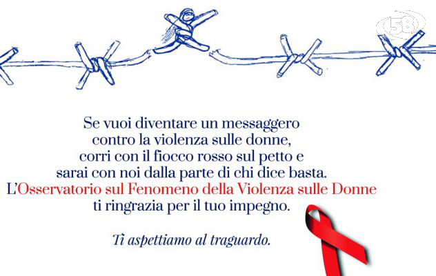 Mezza maratona di Caserta, un fiocco rosso per dire basta alla violenza sulle donne