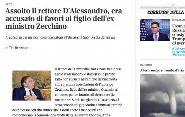 Nessun favore al figlio di Zecchino: tutti assolti, fatto non sussiste