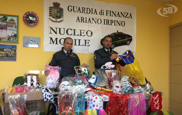 2000 articoli di carnevale sequestrati a Grotta, Ariano, Mirabella