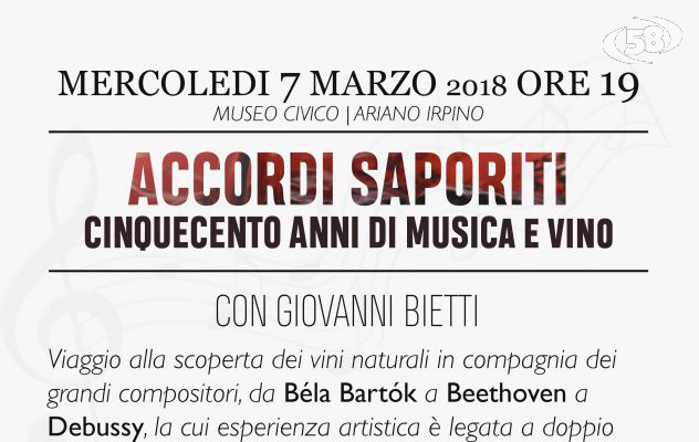 "Accordi saporiti, cinquecento anni di musica e vino" ad Ariano Irpino 