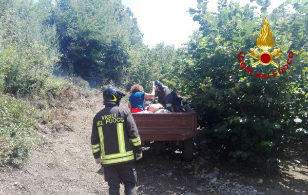 Cade in un dirupo, recuperato dai Vigili del Fuoco
