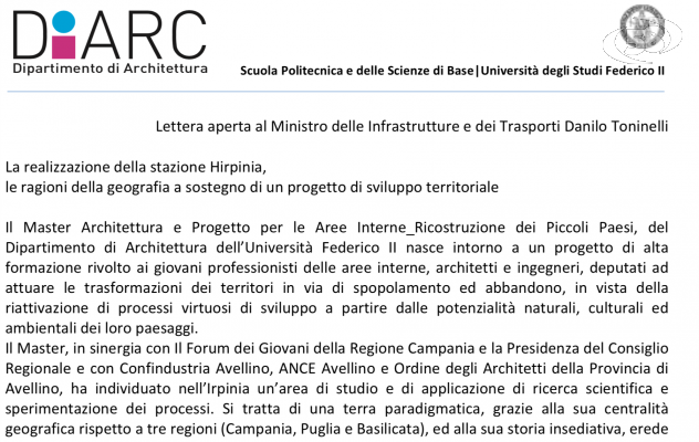 Stazione Hirpinia da salvare: gli architetti scrivono al ministro 
