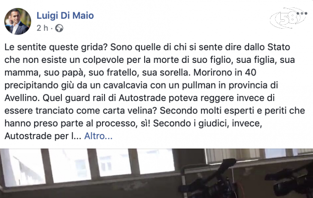 Strage Bus, Di Maio ''incazzato'' per l'assoluzione di Castellucci