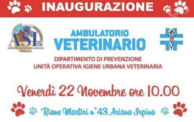 Ariano, s'inaugura l'ambulatorio veterinario