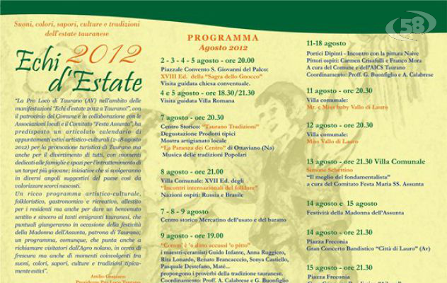 Taurano tra cultura e tradizione: al via “Echi d’estate 2012"