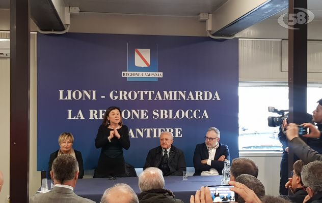 Infrastrutture: D'Amelio, De Luca e De Micheli visitano il cantiere della Lioni-Grottaminarda