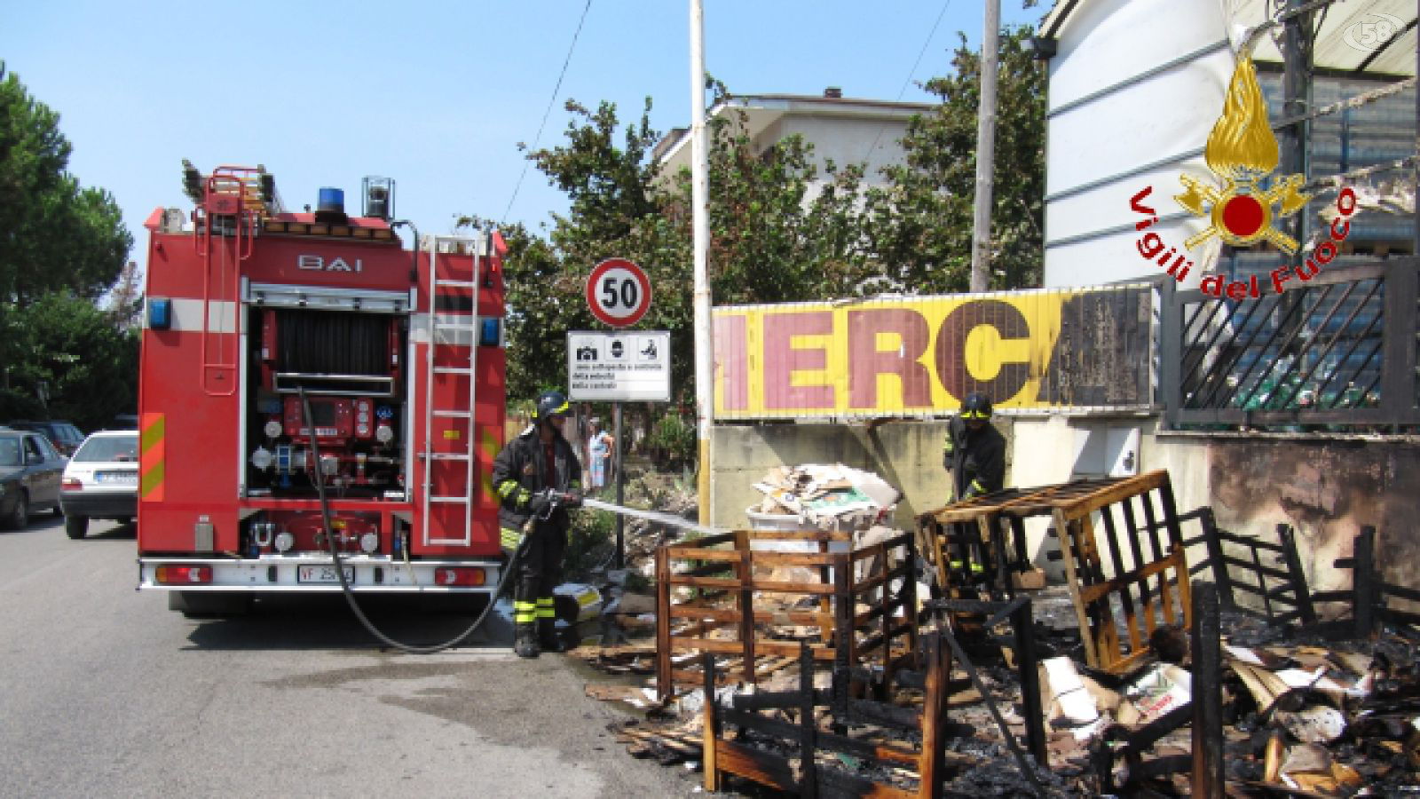 incendio supermercato