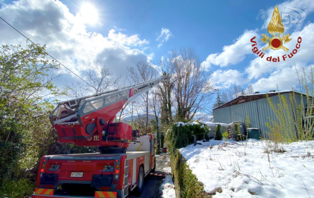 Neve d'aprile sull'Irpinia, Vigili del Fuoco a lavoro