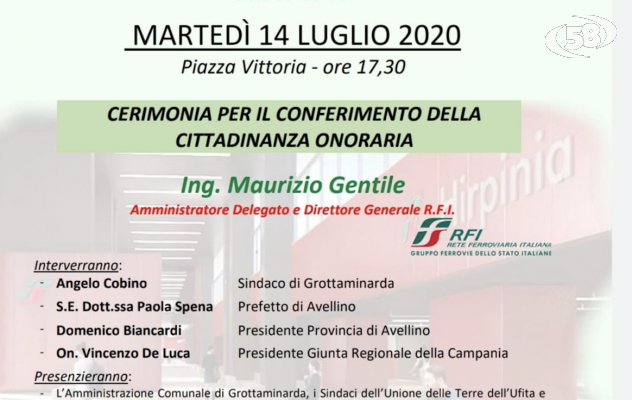 Alta Capacità, Grotta conferisce la cittadinanza onoraria a Maurizio Gentile