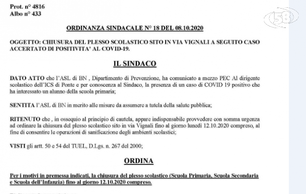 Alunno positivo al Covid, docenti e personale in quarantena. Scuola chiusa