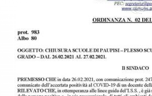 Covid a scuola, docente positivo. Il sindaco Coletta chiude il plesso