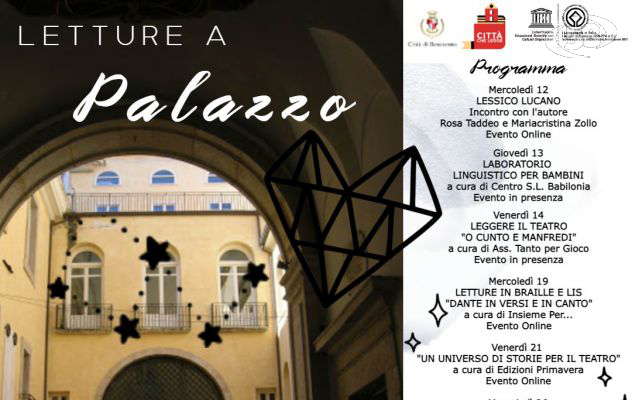 Letture a Palazzo, Del Prete: dal 12 maggio otto appuntamenti