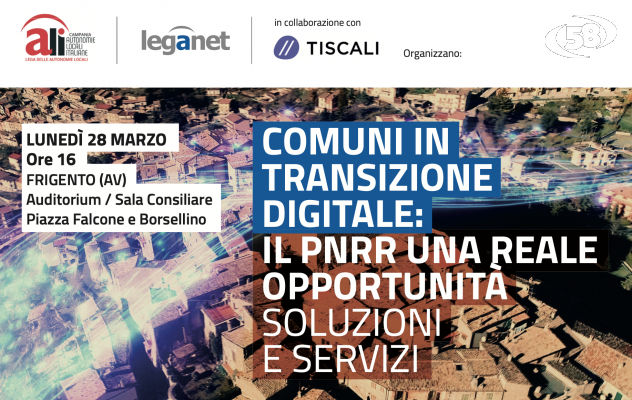 ''Comuni in transizione digitale'' arriva in Campania per la quarta tappa in programma a Frigento