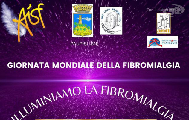 Giornata della Fibromialgia, a Paupisi la piazza si illumina di viola