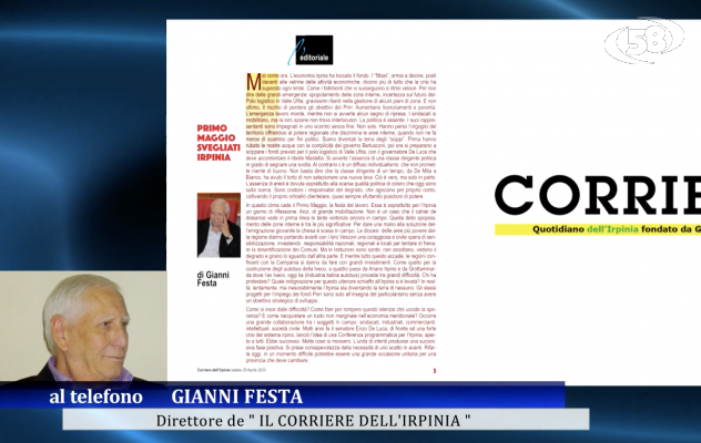 Festa presenta ''Il Corriere'' in edicola: lavoro e polo logistico