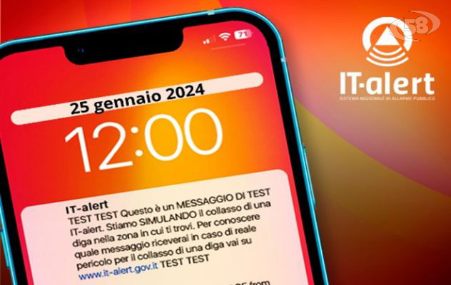 Test del sistema di allarme pubblico IT-Alert: simulazione collasso grande diga