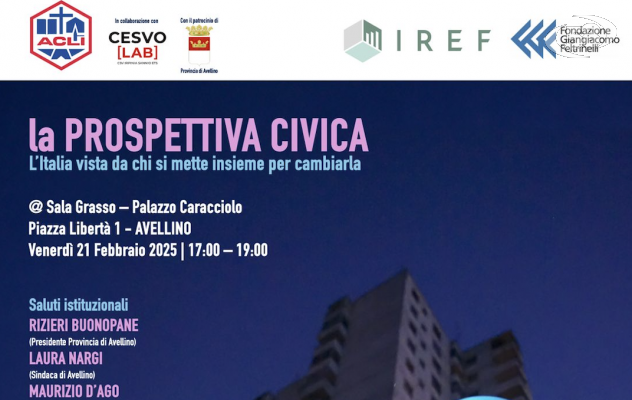 "La prospettiva civica", Acli Avellino presenta il rapporto sull'associazionismo sociale in Italia