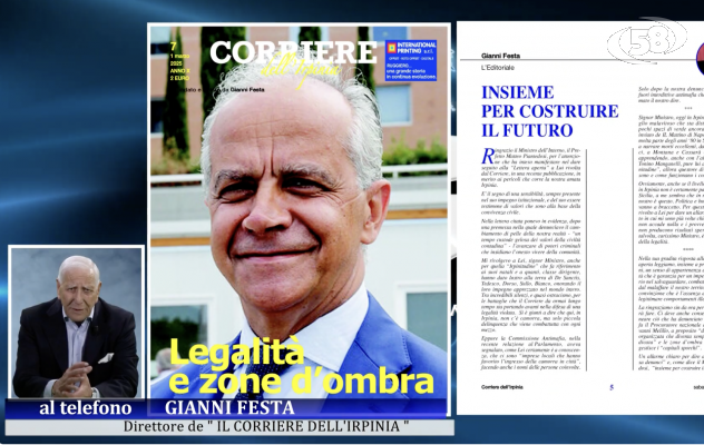 Legalità e zone d’ombra, copertina de “Il Corriere dell’Irpinia” dedicata a Piantedosi