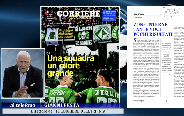 Il Corriere in edicola: calcio Avellino e aree interne