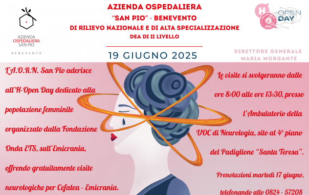 Emicrania, open day al San Pio: visite gratuite per le donne