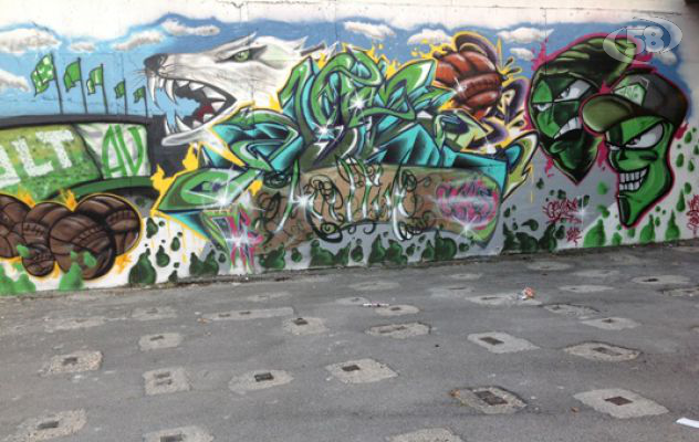 Calcio Avellino, ecco i murales della curva nord/VIDEO