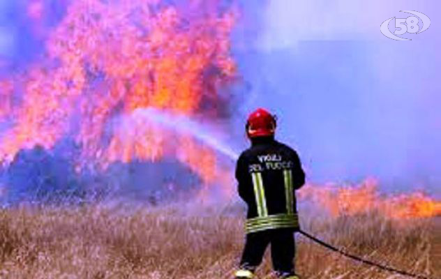 Fiamme nella notte, a fuoco rotoballe di fieno