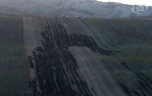 Ariano, sterpaglie in fiamme in località Fiumarelle